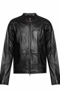 Diesel BLACK Leather jacket `L-KRIXY`