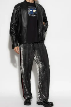 Diesel BLACK Leather jacket `L-KRIXY`