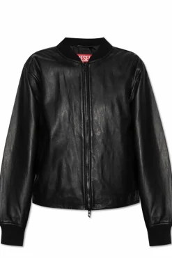 Diesel BLACK Leather jacket L-ILYAN