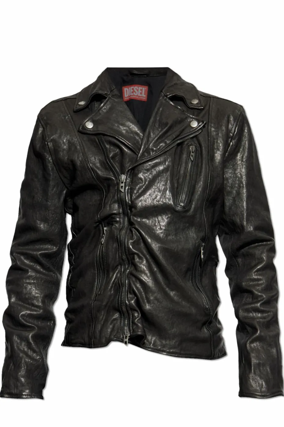 Diesel BLACK Leather jacket "L-UNCAN"