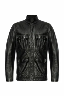 Diesel BLACK Leather jacket L-GAST