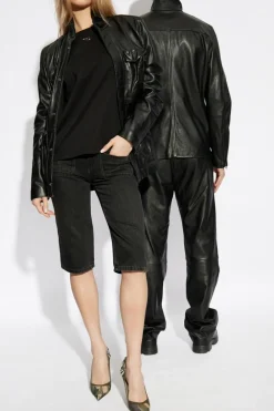 Diesel BLACK Leather jacket L-GAST