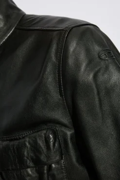 Diesel BLACK Leather jacket L-GAST