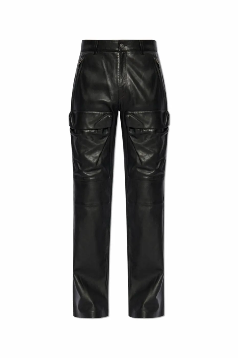 Diesel BLACK Leather pants P-GAST