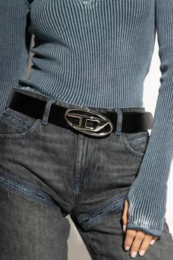 Diesel BLACK ‘OVAL D LOGO B’ belt