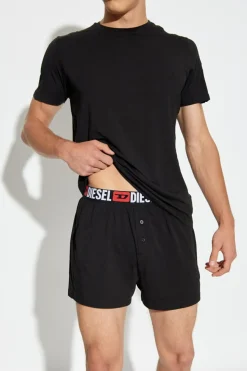 Diesel BLACK 2-pack t-shirts with logo `TOM-UTLT-2PACK`