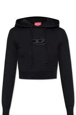 Diesel BLACK Sweatshirt with `F-SLIMMY-HOOD-OD` logo