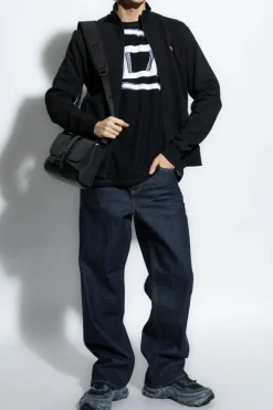 Diesel BLACK Sweatshirt with stand-up collar 'S-LOCK-DOVAL-P'