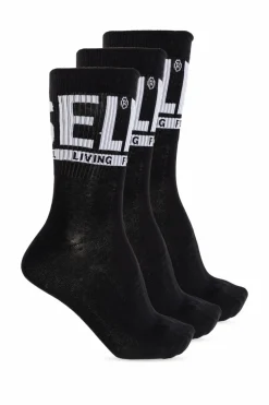 Diesel BLACK Three-pack socks SKM-RAY-THREEPACK