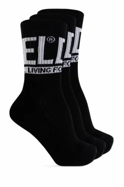 Diesel BLACK Three-pack socks SKM-RAY-3PACK-CUSHIONED