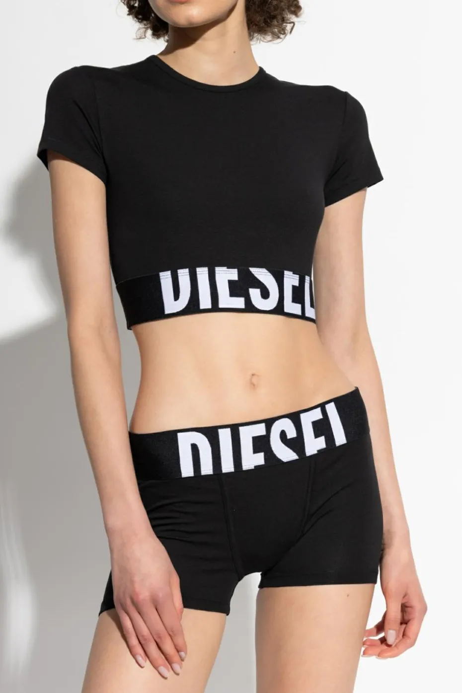 Diesel BLACK Top UFTEE-SPORT-CROPPED