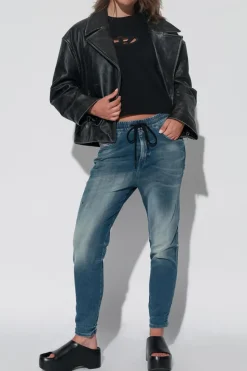 Diesel BLACK Top with 'T-BUXT-CROP-OD' logo