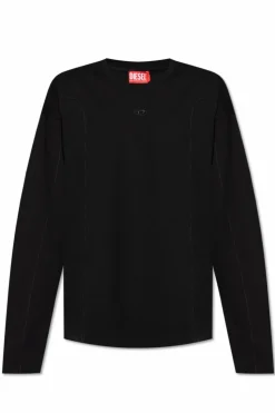Diesel BLACK T-shirt 'T-BOXT-LS-INT' with long sleeves