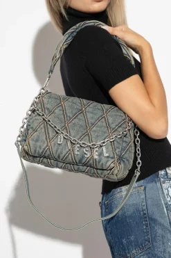 Diesel BLUE ‘CHARM-D’ denim shoulder bag