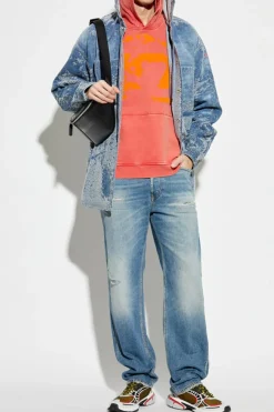 Diesel BLUE Denim shirt with hood D-DEWNYS-HOOD-S