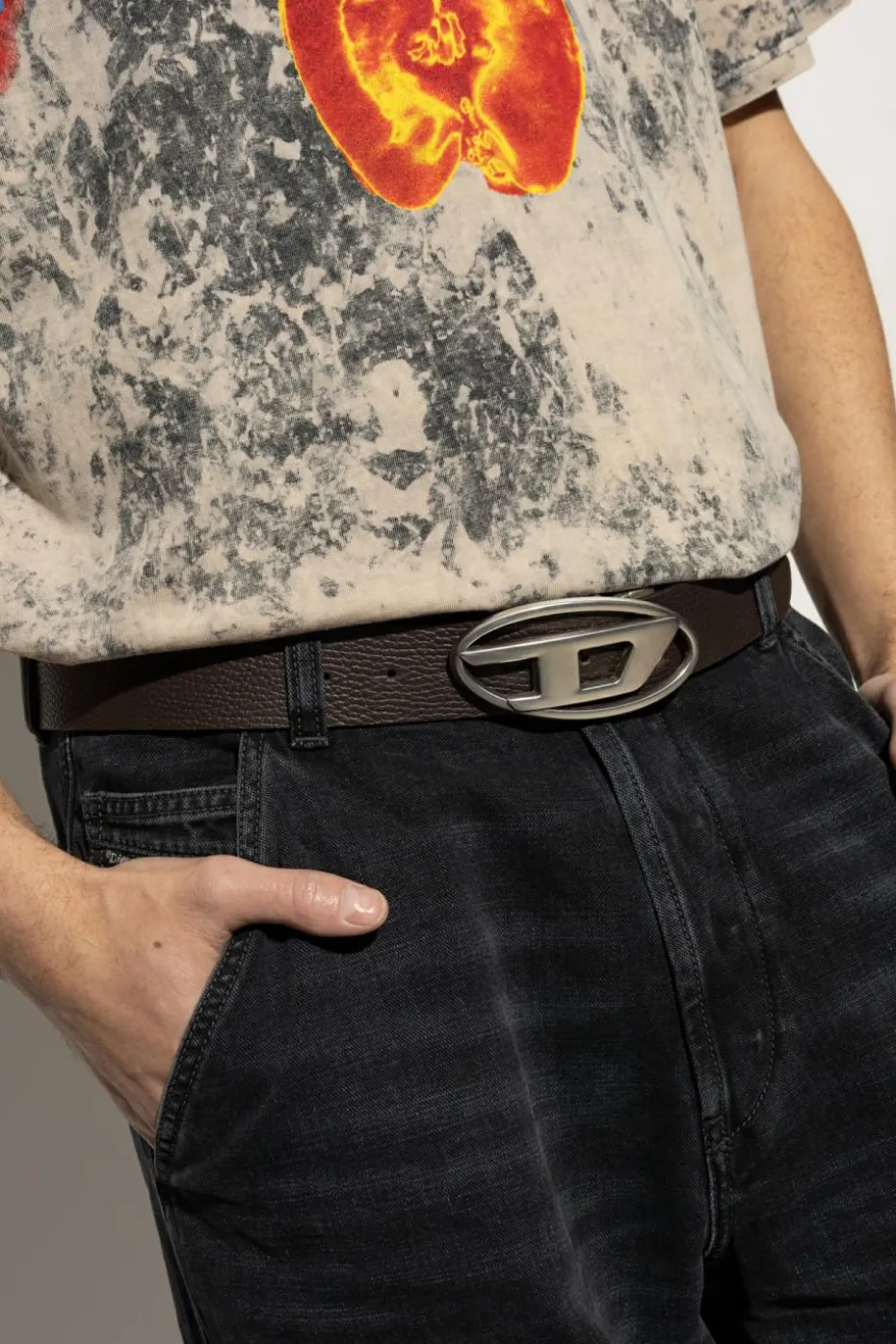 Diesel BROWN Belt Oval