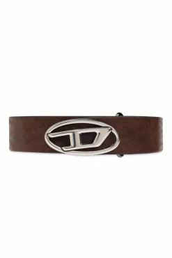 Diesel BROWN Belt with logo B-1DR-LAYER