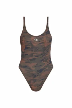 Diesel BROWN One-piece swimsuit `UT-BODY-UTLT`