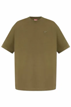 Diesel GREEN T-shirt T-BOGGY-MEGOVAL-D