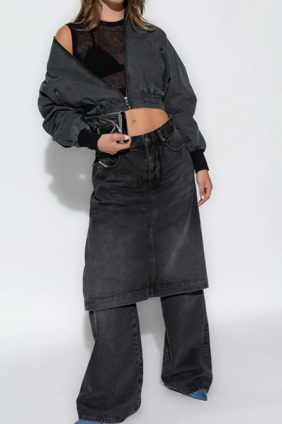 Diesel GREY ‘G-RAIL-P1’ bomber jacket