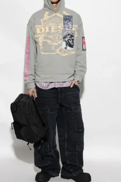 Diesel GREY Hoodie S-BAXT-HOOD-R1