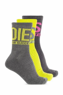 Diesel MULTICOLOUR Three-pack of socks