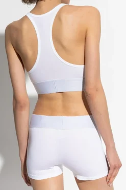 Diesel WHITE Bra UFSB-COTTON-RACE-BRALETTE