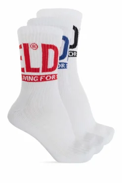 Diesel WHITE Three-pack socks SKM-RAY-3PACK-CUSHIONED