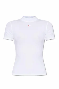 Diesel WHITE āT-MOKKY-MICRODIVā ribbed top