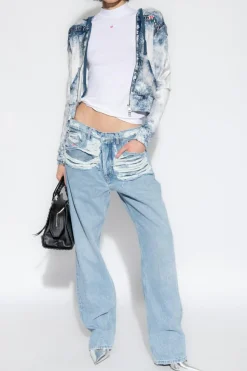 Diesel WHITE ’T-MOKKY-MICRODIV’ ribbed top