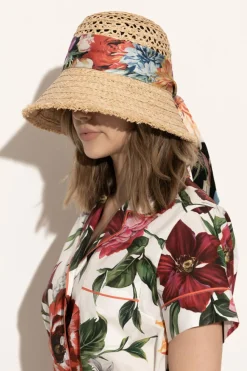 Dolce & Gabbana beige Hat with silk ribbon