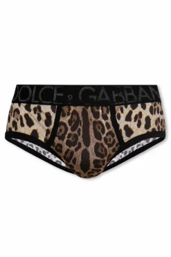 Dolce & Gabbana beige Leopard print briefs