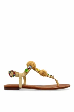 Dolce & Gabbana beige Sandals with shimmering appliquƩs