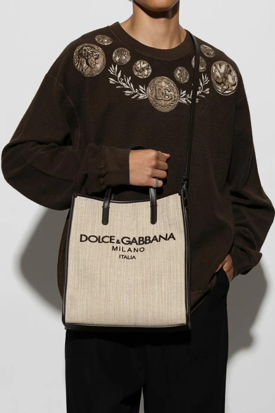 Dolce & Gabbana beige Shopper bag with logo