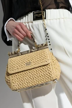 Dolce & Gabbana beige Sicily Mini shoulder bag