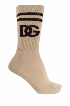 Dolce & Gabbana beige Socks with logo