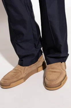 Dolce & Gabbana beige Suede slip-on shoes
