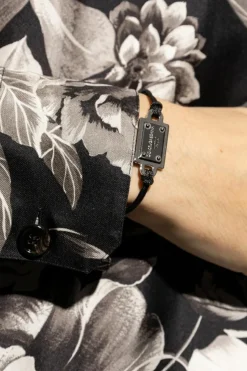 Dolce & Gabbana BLACK Bracelet with application and engraved logo