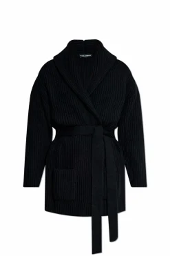 Dolce & Gabbana BLACK Cardigan with Belt