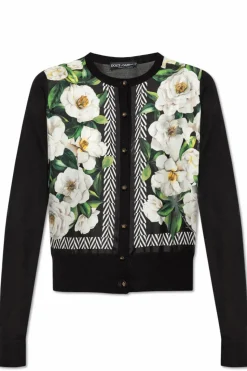 Dolce & Gabbana BLACK Cardigan with floral pattern