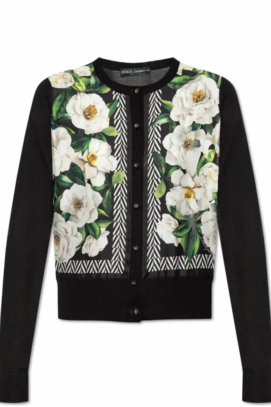 Dolce & Gabbana BLACK Cardigan with floral pattern