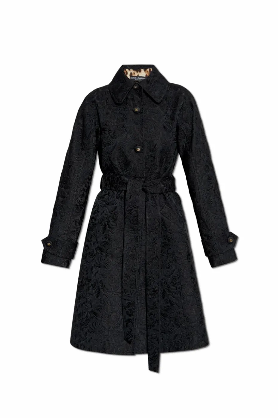 Dolce & Gabbana BLACK Coat with floral pattern
