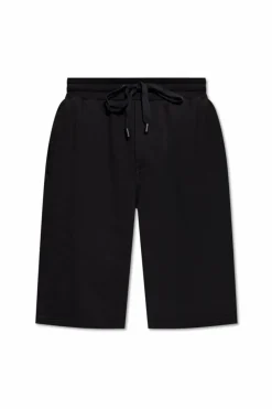 Dolce & Gabbana BLACK Cotton shorts with embossed logo