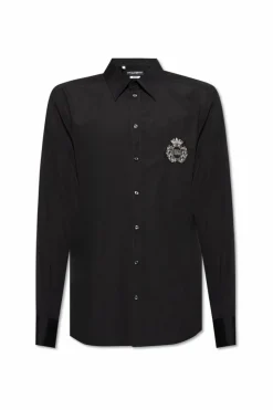 Dolce & Gabbana BLACK Cotton shirt with appliqué