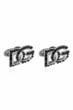 Dolce & Gabbana BLACK Cufflinks in the shape of a logo