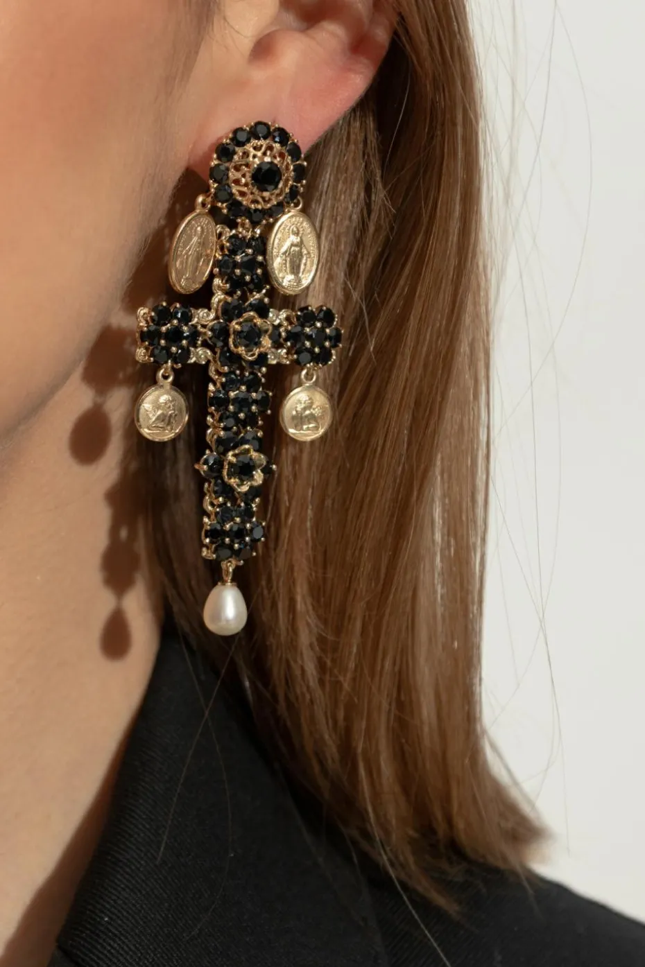 Dolce & Gabbana BLACK Earrings with gemstones