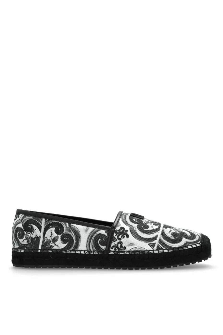 Dolce & Gabbana BLACK Espadrilles with "Majolica" print