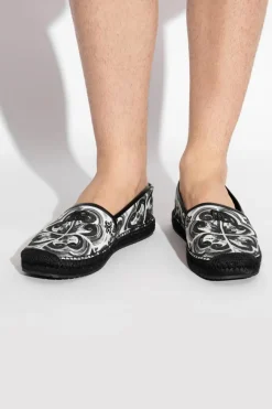 Dolce & Gabbana BLACK Espadrilles with "Majolica" print
