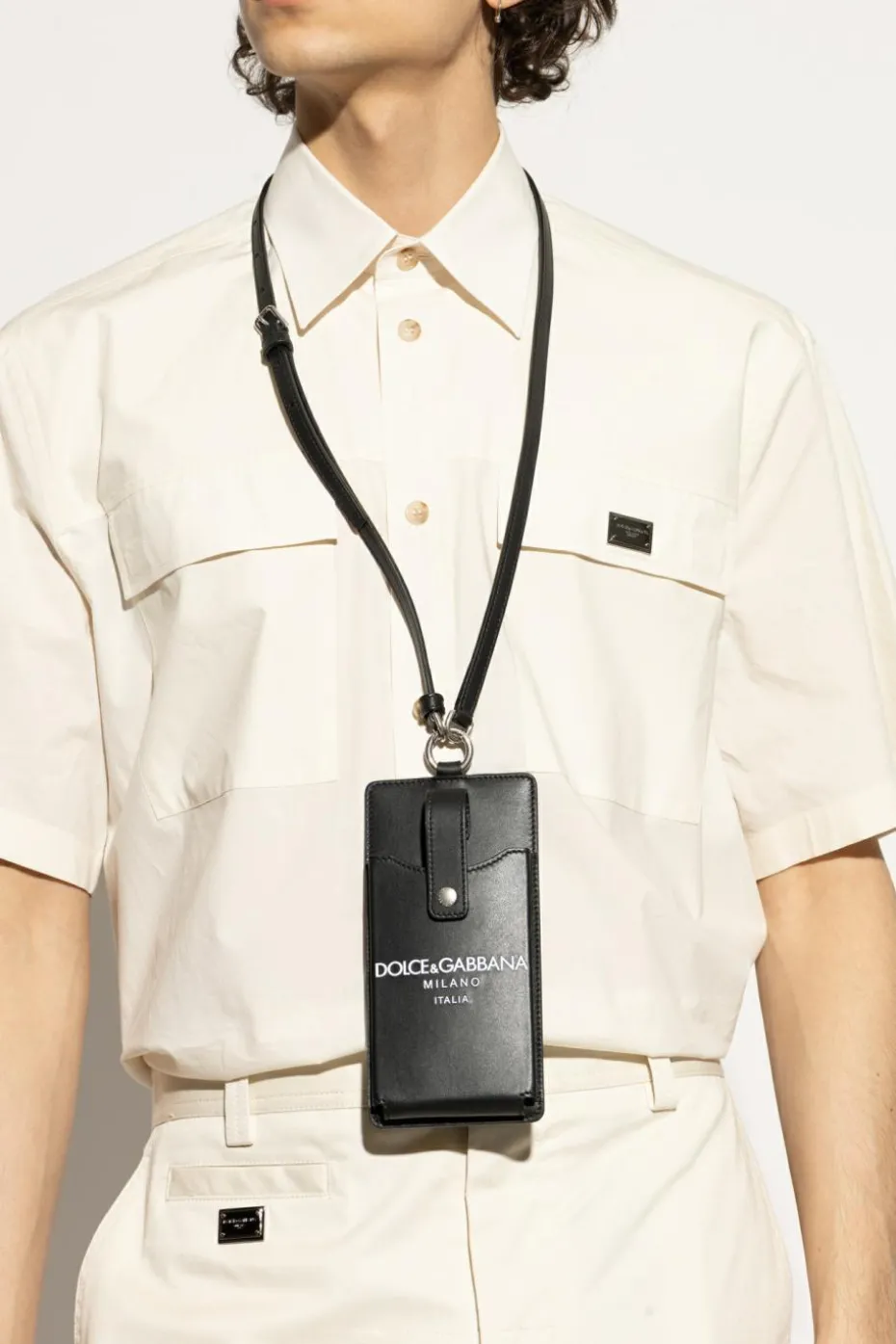 Dolce & Gabbana BLACK iPhone case with strap