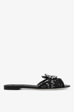 Dolce & Gabbana BLACK Lace slides